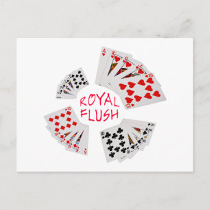 Cartão Postal Mãos Poker - Royal Flush