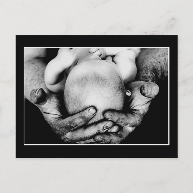 Cartão Postal Mãos Protetoras Seguras do Pai (Frente)