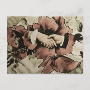 Cartão Postal Mãos Tocando Mãos Vintage Lanterna Mágica