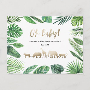 Cartão Postal Mãozinha de ouro tropical e colorida futura