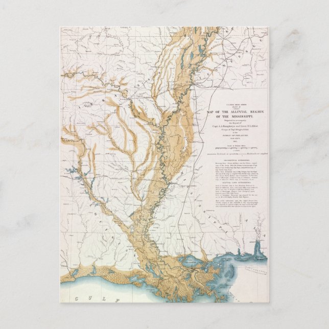 CARTÃO POSTAL MAP: MISSISSIPPI RIVER, 1861 (Frente)