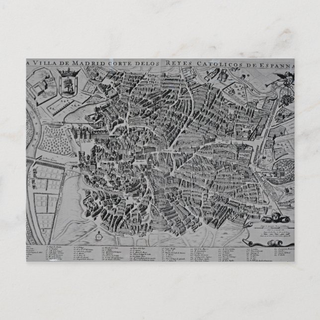 Cartão Postal Map of Madrid (Frente)