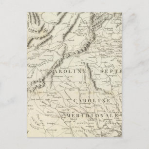 Cartão Postal Map of the southern provinces of the United States