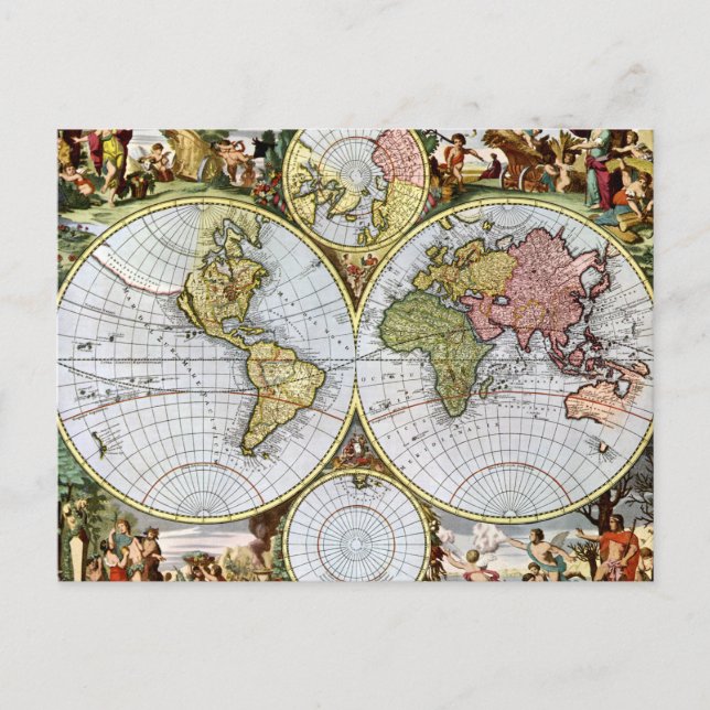 Cartão Postal Map of the World (Frente)