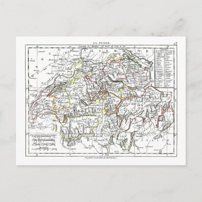 Cartão Postal Mapa 1806 - La Suisse (Frente)