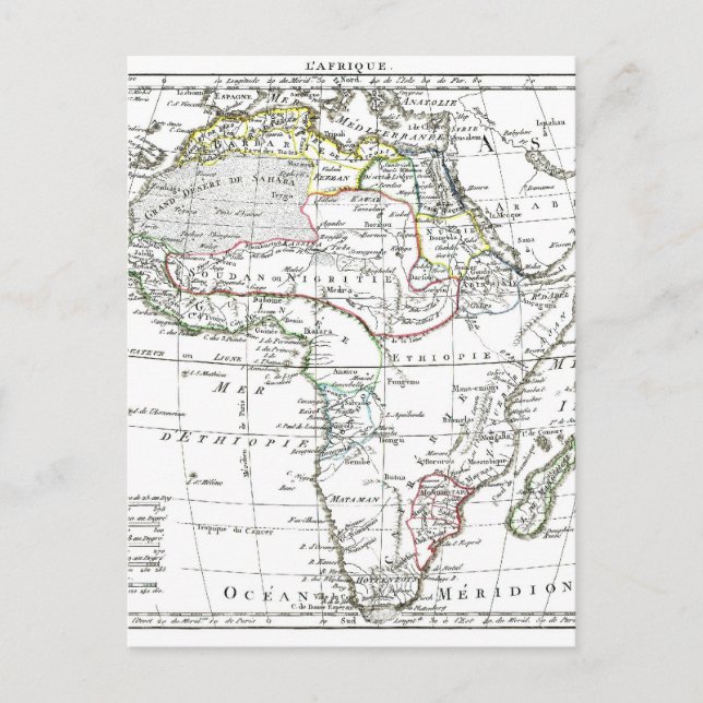 Cartão Postal Mapa 1806 - L'Afrique (Frente)