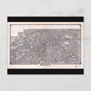 Cartão Postal Mapa aéreo de Atlanta Georgia (1919)