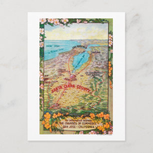 Cartão Postal Mapa Aéreo do Condado de Clara, Papais noeis