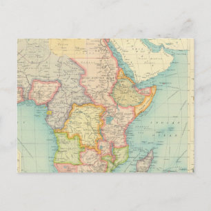 Cartão Postal Mapa africano com rotas de navegação