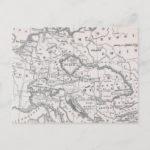 CARTÃO POSTAL MAPA: ALEMANHA E ÁUSTRIA