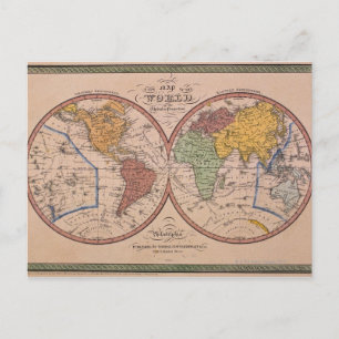 Cartão Postal Mapa Antigo