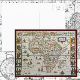 Cartão Postal Mapa antigo da África por Blaeu, c.1635