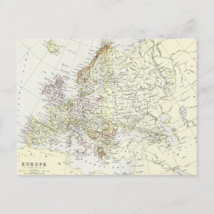 Cartão Postal Mapa antigo da Europa