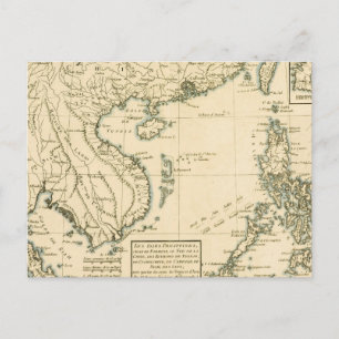 Cartão Postal Mapa Antigo da Índia   Oceano Índico