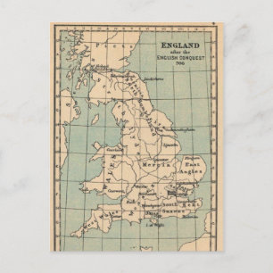 Cartão Postal Mapa antigo da Inglaterra