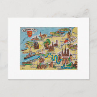 Cartão Postal Mapa antigo da Normandia