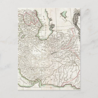 Cartão Postal Mapa antigo da Pérsia - Irã, Afeganistão e Iraque