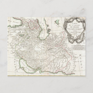 Cartão Postal Mapa Antigo da Pérsia- Irã, Afeganistão e Iraque