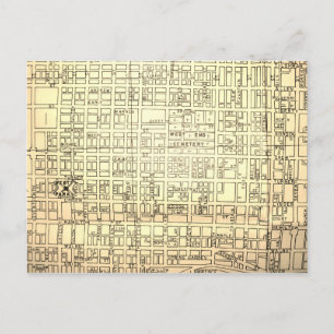 Cartão Postal Mapa Antigo de Allentown, PA