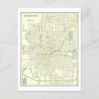 Mapa antigo de Indianápolis de 1901, Indiana