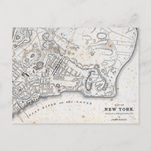 Cartão Postal Mapa antigo de Nova Iorque