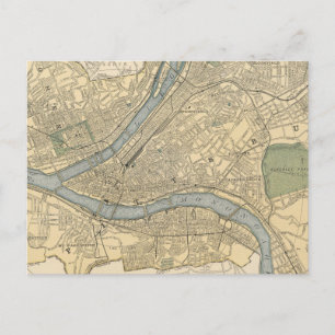 Cartão Postal Mapa Antigo de Pittsburgh PA (1891)