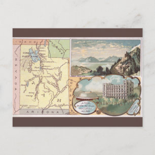 Cartão Postal Mapa Antigo de Utah
