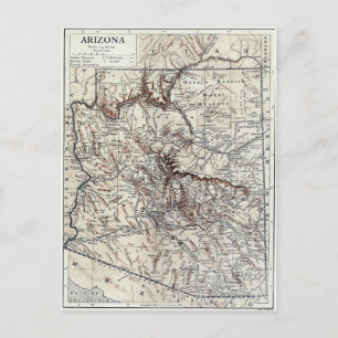 Cartão Postal Mapa Antigo do Arizona (1911)