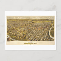 Mapa antigo do Forte Worth, Texas, 1891