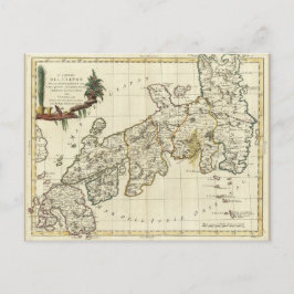 Cartão Postal Mapa antigo do Japão de 1785