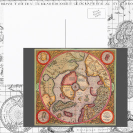 Cartão Postal Mapa Antigo do Mundo Antigo, Pólo Norte Ártico, 15