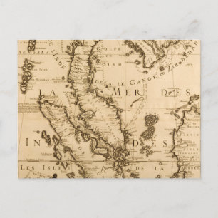 Cartão Postal Mapa Antigo do Sudeste Asiático   1687