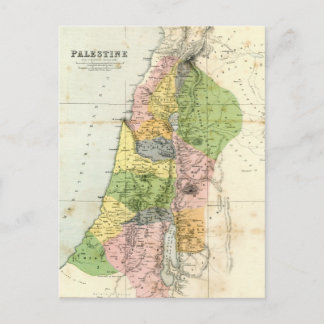 Cartão Postal Mapa antigo - Palestina bíblica