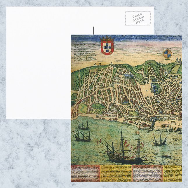 Cartão Postal Mapa antigo, Plano Municipal de Lisboa, Portugal,  (Criador carregado)