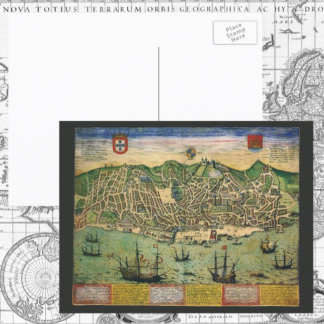 Cartão Postal Mapa antigo, Plano Municipal de Lisboa, Portugal,  (Criador carregado)