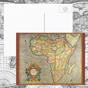 Cartão Postal Mapa Antiquado do Mercador Mundial da África, 163