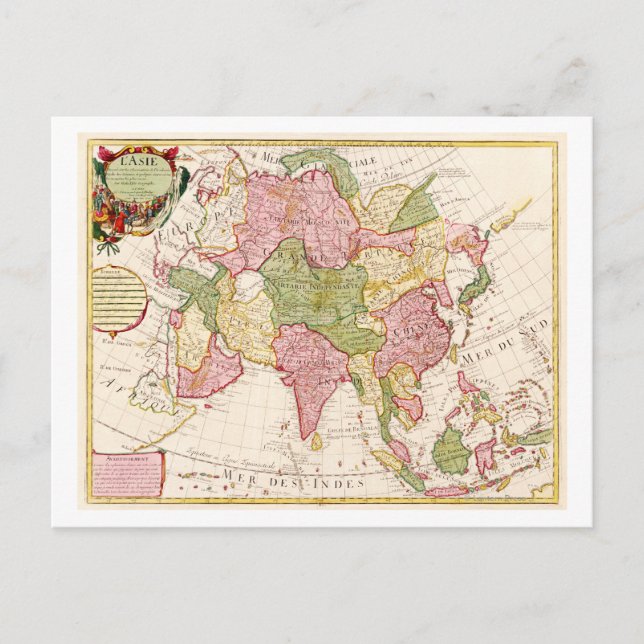 Cartão Postal Mapa AsiáticoPanorâmicoÁsia 10 (Frente)