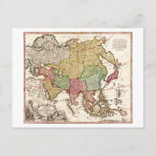 Cartão Postal Mapa AsiáticoPanorâmicoÁsia 6