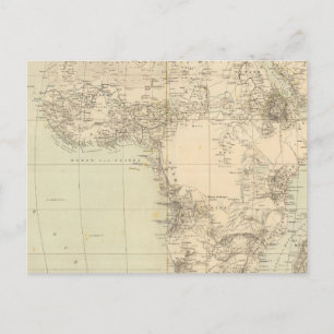 Cartão Postal Mapa Atlas da África mostrando colônias