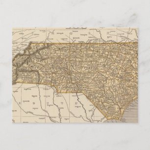 Cartão Postal Mapa Atlas da Carolina do Norte