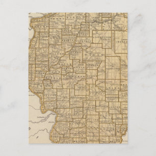 Cartão Postal Mapa Atlas de Illinois