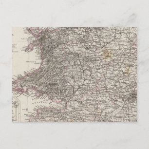 Cartão Postal Mapa Atlas de Inglaterra