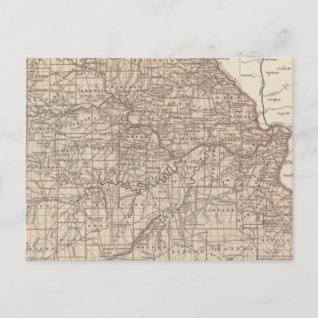 Cartão Postal Mapa Atlas do Missouri (Frente)