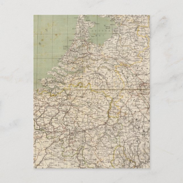 Cartão Postal Mapa Atlas Holandês e Bélgica (Frente)