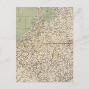 Cartão Postal Mapa Atlas Holandês e Bélgica