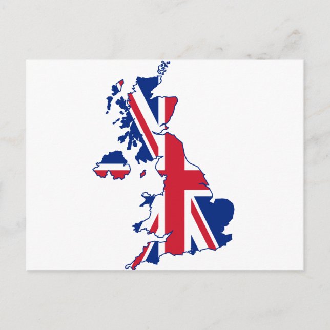 Cartão Postal Mapa BRITÂNICO da bandeira (Frente)