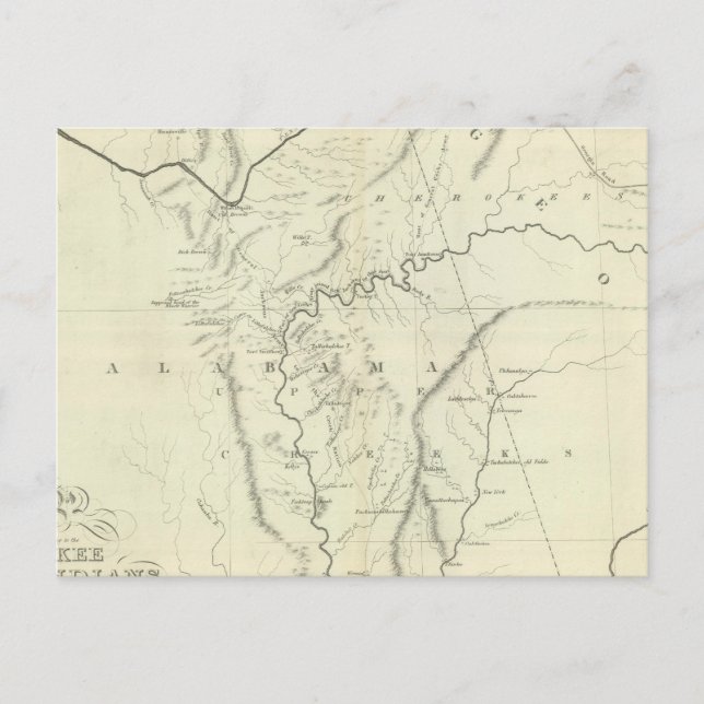 Cartão Postal Mapa Cherokee (Frente)