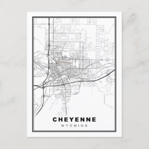 Cartão Postal Mapa Cheyenne