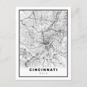 Cartão Postal Mapa Cincinnati