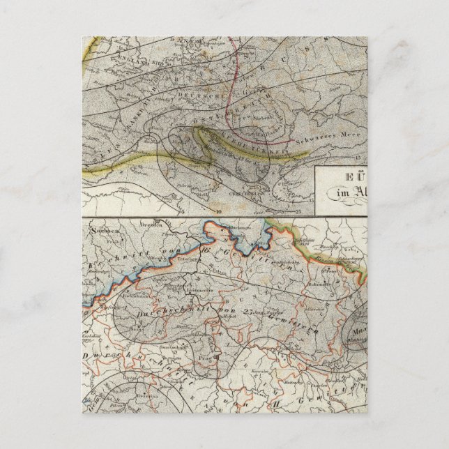 Cartão Postal Mapa Climático da Europa (Frente)